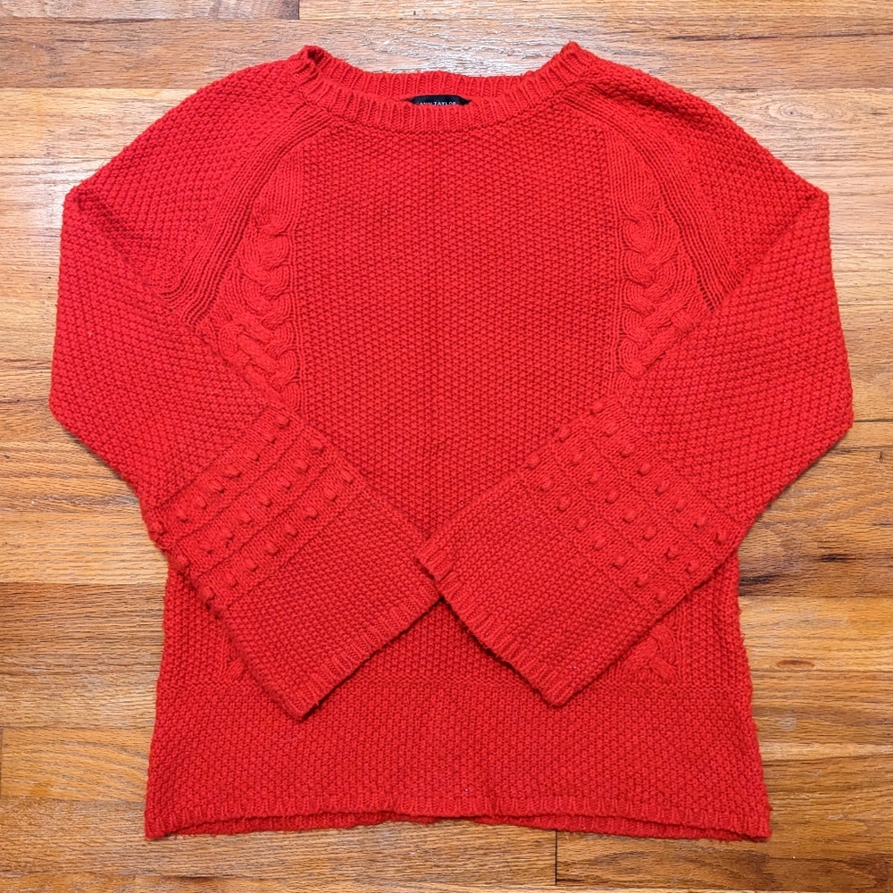 Ann Taylor Cable Knit Bell Sleeve Sweater